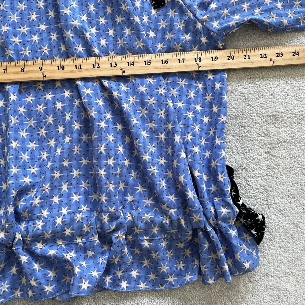 STINE GOYA MALLOW STARS TOP BLUE SIZE SMALL TRENDY CHIC CONTEMPORARY ARTSY - Picture 9 of 11